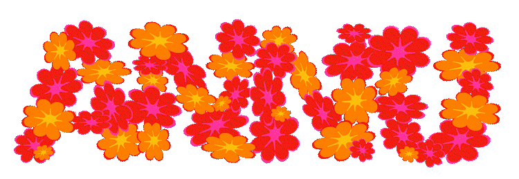 A row of flowers with a pink and orange hue is displayed. AI generated content